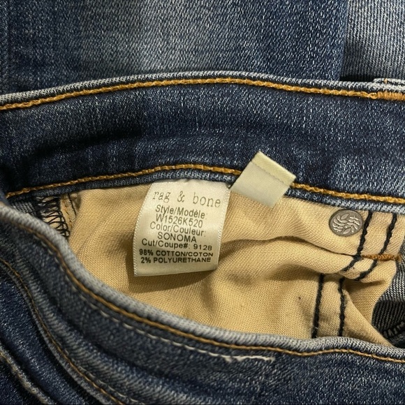 RAG & BONE Skinny Raw Hem Capri Jeans in Sonoma Size 24 - Picture 11 of 12